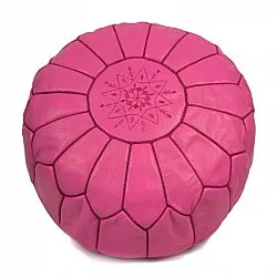 Sittpuff - Marockansk läderpuff (rosa)