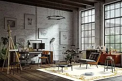 Tappeto Wilton - Silea (bianco/oro)