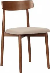 Sedia - Ystad (noce/beige) - 2 pezzi