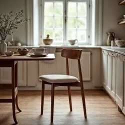 Sedia - Ystad (noce/beige) - 2 pezzi