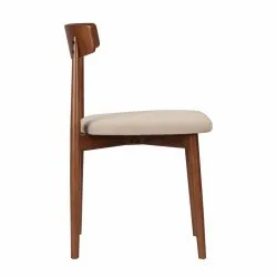 Sedia - Ystad (noce/beige) - 2 pezzi