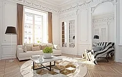 Tappeto rotondo - Castello (beige/bianco)