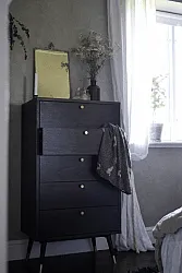 Cassettiera - Prime - 5 lådor (noce/ottone)