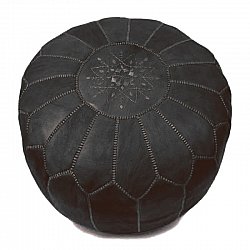 Sittpuff - Marockansk läderpuff (svart)