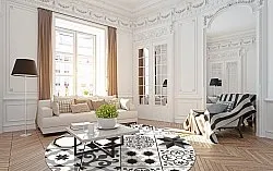 Tappeto rotondo - Avent (beige/nero)