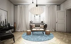 Tappeto rotondo - Valenza (blu)