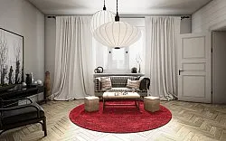 Tappeto rotondo - Valenza (rosso)