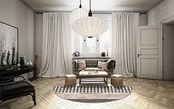 Tappeto rotondo - Esme (marrone/multi)