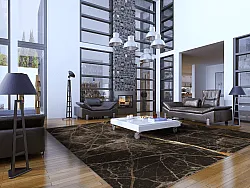 Tappeto Wilton - Aris (nero/oro)