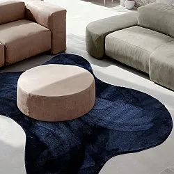 Tappeto Shaggy Ondulato Asimmetrico - Aranga Super Soft Fur (blu scuro)