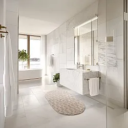 Tappeto da bagno ovale - Bevin (beige)