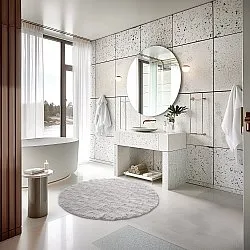 Tappeto da bagno rotondo - Bevin (grigio chiaro)