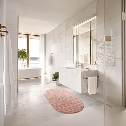 Tappeto da bagno ovale - Bevin (rosa)