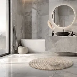 Tappeto da bagno rotondo - Embla (beige)