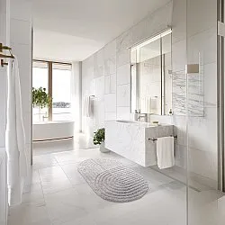 Tappeto da bagno ovale - Embla (grigio chiaro)
