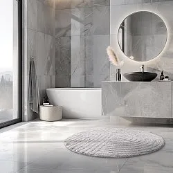 Tappeto da bagno rotondo - Embla (grigio chiaro)