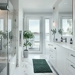 Tappeto da bagno - Embla (verde scuro)