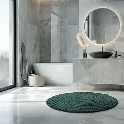 Tappeto da bagno rotondo - Embla (verde scuro)