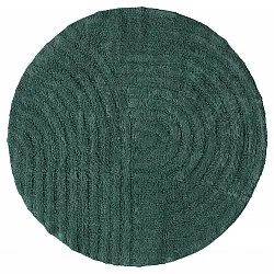 Tappeto da bagno rotondo - Embla (verde scuro)