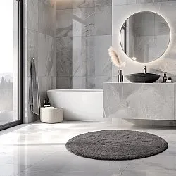 Tappeto da bagno rotondo - Gertie (grigio scuro)