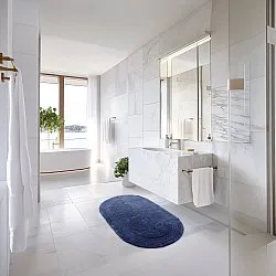 Tappeto da bagno ovale - Nila (blu)