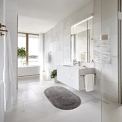 Tappeto da bagno ovale - Nila (grigio scuro)