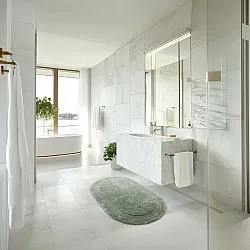 Tappeto da bagno ovale - Nila (verde chiaro)