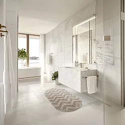 Tappeto da bagno ovale - Tressa (beige)