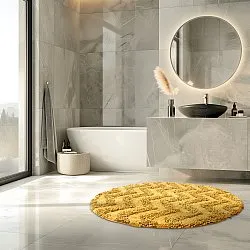 Tappeto da bagno rotondo - Tressa (giallo)
