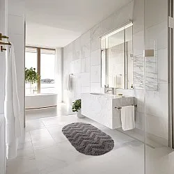 Tappeto da bagno ovale - Tressa (grigio scuro)