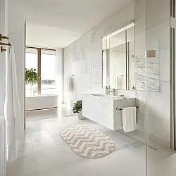 Tappeto da bagno ovale - Tressa (bianco)