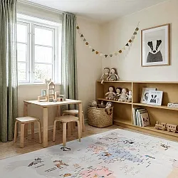 Tappeti per bambini - Animal Map (beige)