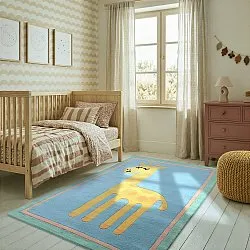 Tappeto per Bambini - Giraffe Hand Tufted Wool Premium (azzurro/multiplo)