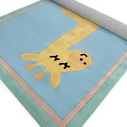 Tappeto per Bambini - Giraffe Hand Tufted Wool Premium (azzurro/multiplo)