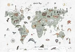 Tappeti per bambini - Kids World Map (verde)