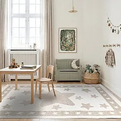 Tappeto per Bambini - Star Frame (crema/marrone)