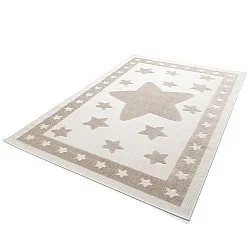 Tappeto per Bambini - Star Frame (crema/marrone)
