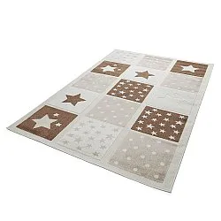 Tappeto per Bambini - Star Grid (crema/marrone)