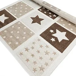 Tappeto per Bambini - Star Grid (crema/marrone)