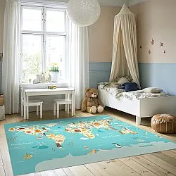 Tappeti per bambini - World Map (blu/multi)