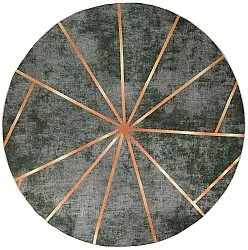 Tappeto rotondo - Bellizzi (verde/arancia)