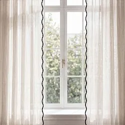 Set di 2 tende in cotone Yrsa (beige chiaro)