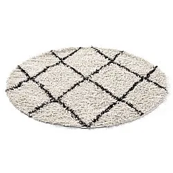 Tappeto rotondo - Alcott Natural Cotton Shaggy (bianco/nero)