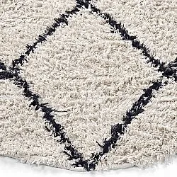 Tappeto rotondo - Alcott Natural Cotton Shaggy (bianco/nero)