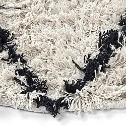 Tappeto rotondo - Alcott Natural Cotton Shaggy (bianco/nero)