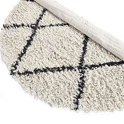 Tappeto rotondo - Alcott Natural Cotton Shaggy (bianco/nero)