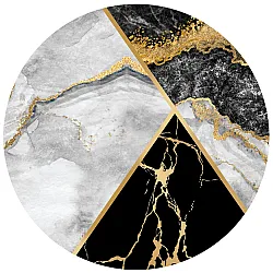 Tappeto rotondo - Cassa (grigio/nero/oro)