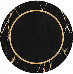 Tappeto rotondo - Cerasia (nero/oro)