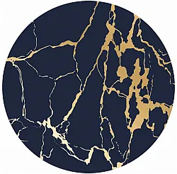Tappeto rotondo - Cesina (nero/oro)