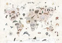 Tappeti per bambini - Kids World Map (beige)